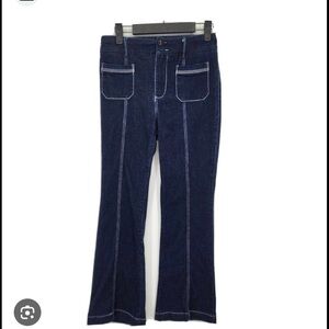 Pilcro and the Letterpress Dark Indigo Wide-Leg Jeans